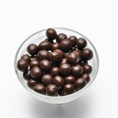 Tasty chocolate balls isolated on a white background
